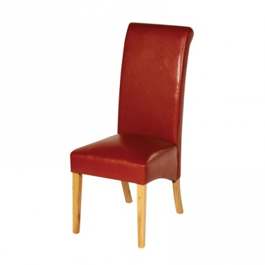 Roberto Oak Dining Chair Red (Pair) - Click Image to Close